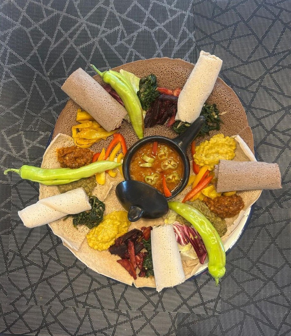Ethiopian vegan food assorted menu Enat Kuche Zurich Ethiopian vegan food assorted menu Enat Kuche Zurich